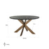 Bonita Parquet Black & Brass Frame Circle 4 Seater Dining Table